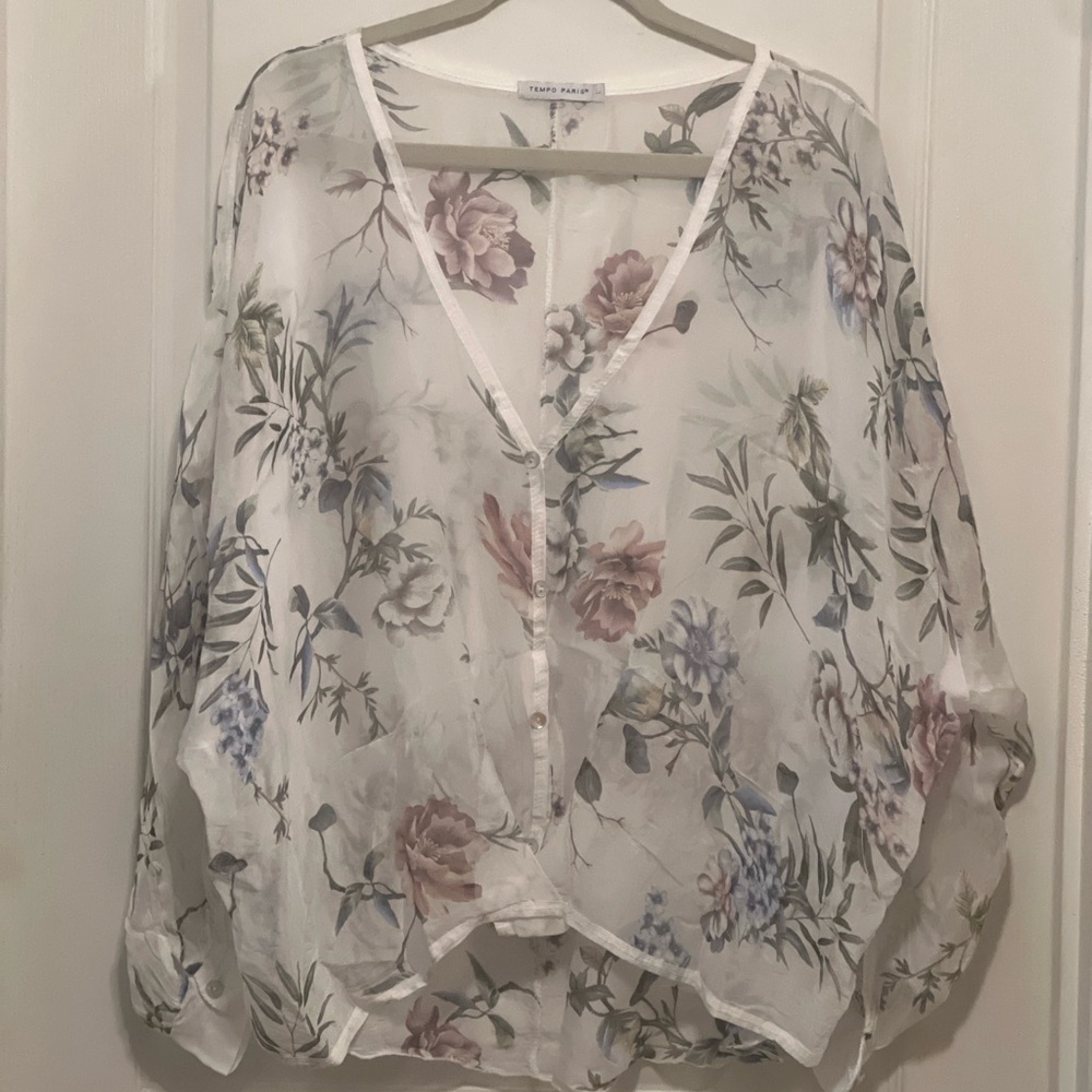 Tempo Paris Cream Boxy Blouse